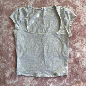 Garage Light Gray Portia Square Neck crop top